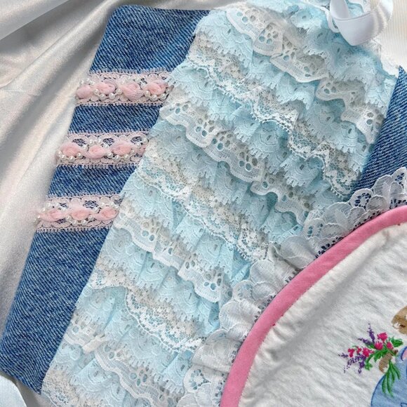 Vintage Bunny Lace Corset Top – Cottagecore Coquette Aesthetic - Picture 6 of 8